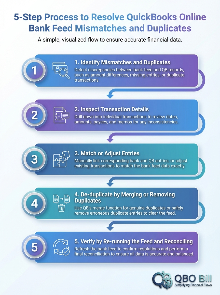 QuickBooks Online bank feed mismatches and duplicates